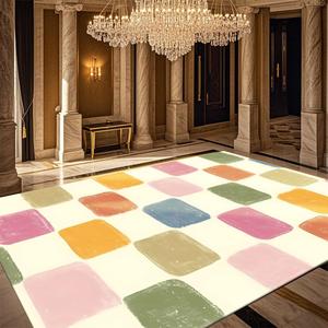 colorful pattern floor mat, 1 count non-slip floor carpet, decorative floor  carpet for home living room bedroom hotel dormitory