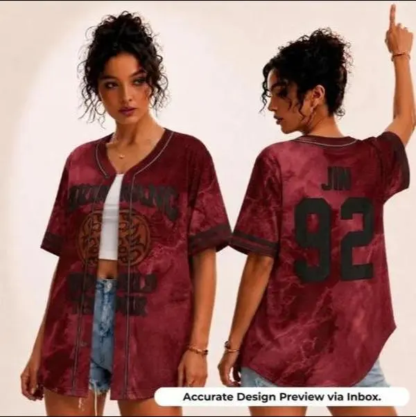 Custom Bangtan V-Neck Baseball Jersey - Arirang, Kpop Gift for Bangtan Fans, Bangtan World Tour 2026 Merch Army Jersey