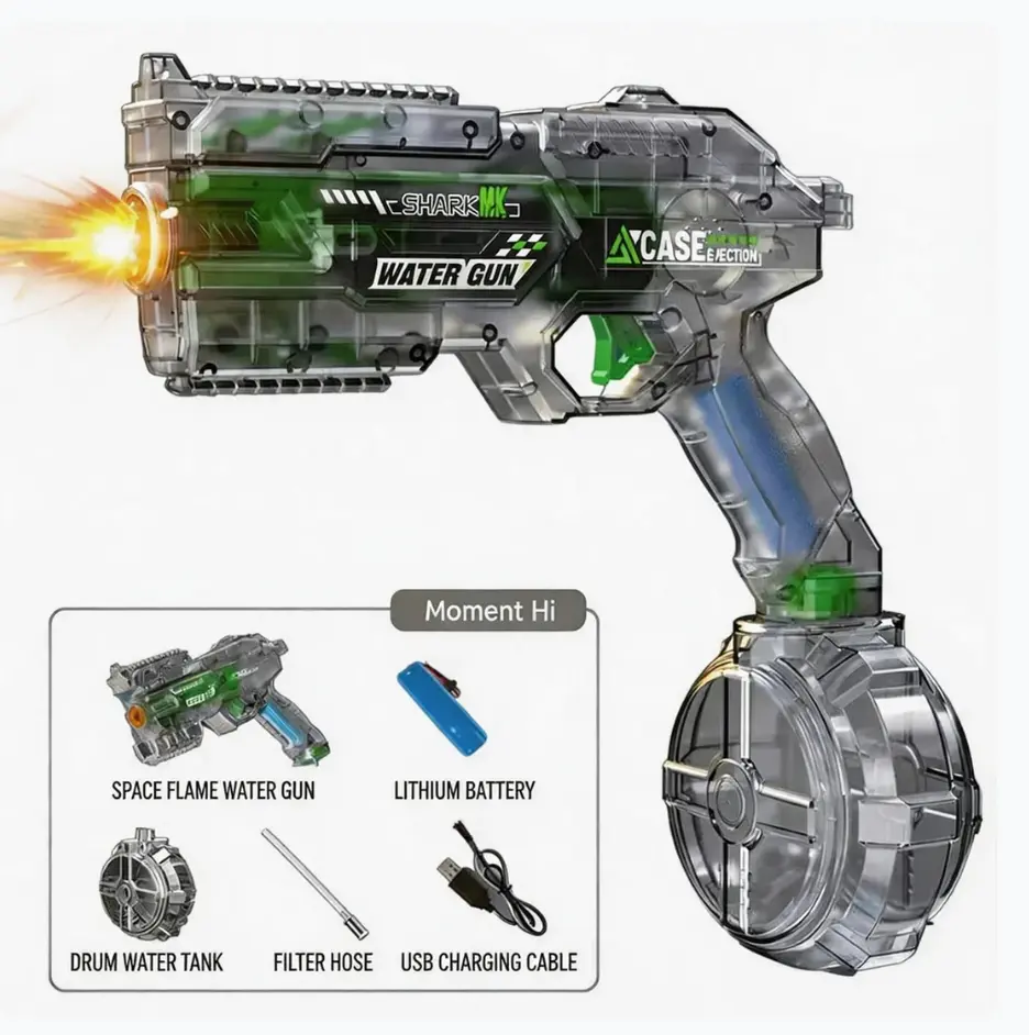 LED Electric Water Blaster Gun – High Power Automatic Squirt Gun for Kids & Adults, Strong Water Blaster Toy, Summer Pool Fun, Powerful Electric Water Gun Water Squirt Guns Rechargeable Automatic Waterblasters
