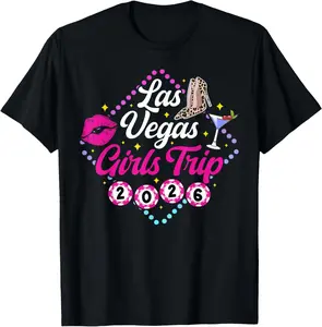 Women's 100% Cotton Short-Sleeve Casual T-Shirt, Lightweight Comfortable Fabric for 2026 Las Vegas Girls Trip Vacation Travel