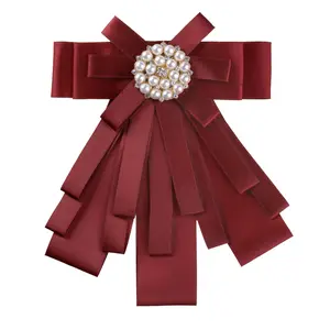 INSPIRE CHIC Women's Ribbon Brooch Bowknot Necktie Bow Brooches Pre-Tied Bow Ties