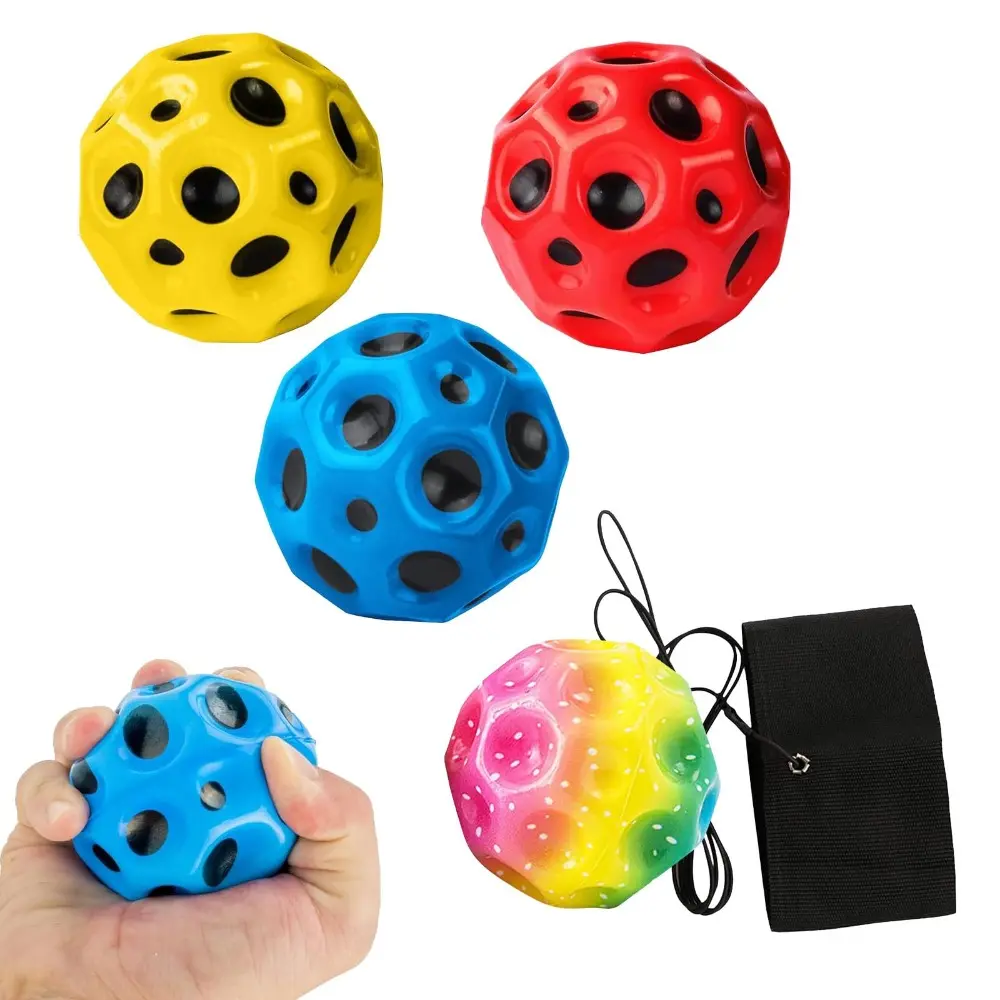 Random Color Mini Round Hand Training Ball with Strap, 2 Counts Comfortable Elastic Fitness Ball, Rubber Ball, Outdoor Sports Hand Training Tool