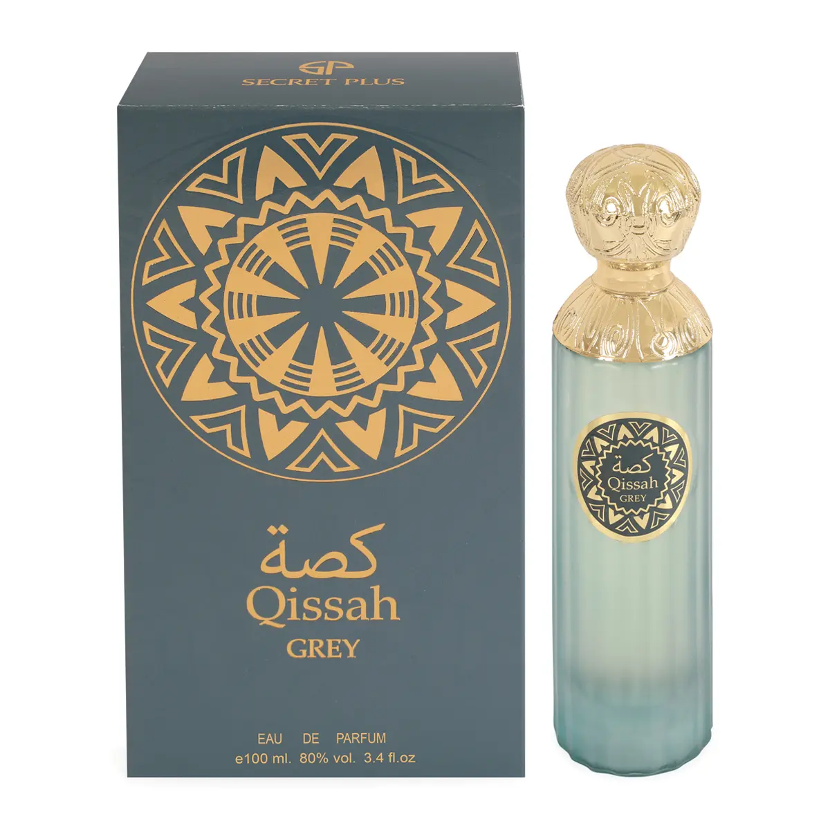 Secret Plus Qissah Grey Eau De Parfum for Men 100Ml 3.4fl.oz. - Premium Fragrance with Unique Design