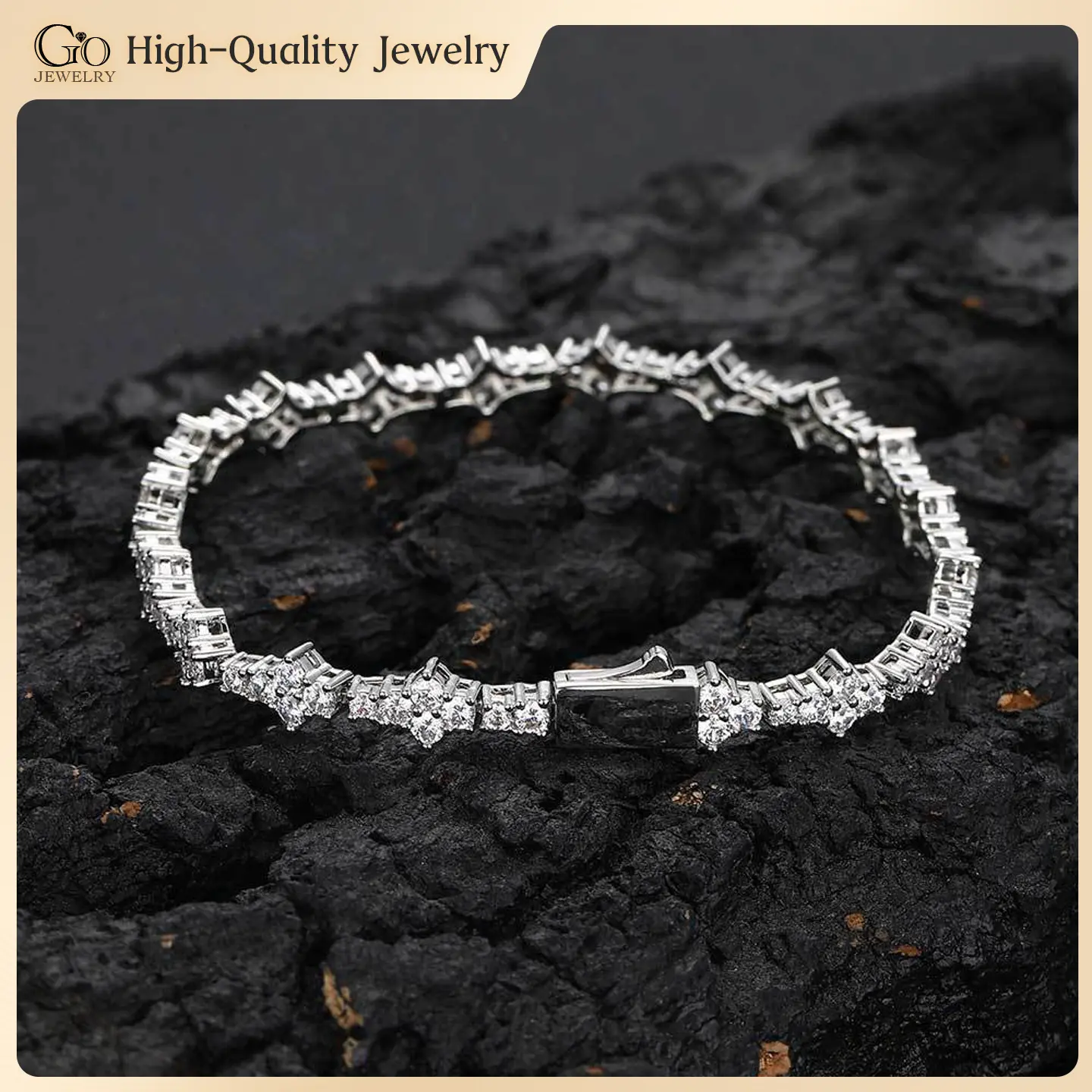 6.5mm Cross Tennis Bracelet for Men Women, Classic AAAAA+ Cubic Zirconia Simulated Diamond – Sparkling Elegant Jewelry with Gift Box, High Quality Size 7-9 Inch