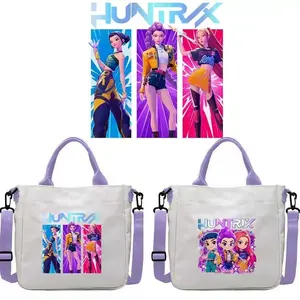 New Hunter Gatherer Squad Canvas Bag, Fashion Casual Girls Small Backpack, Cute Cartoon Print Crossbody Bag, Detachable Shoulder Strap