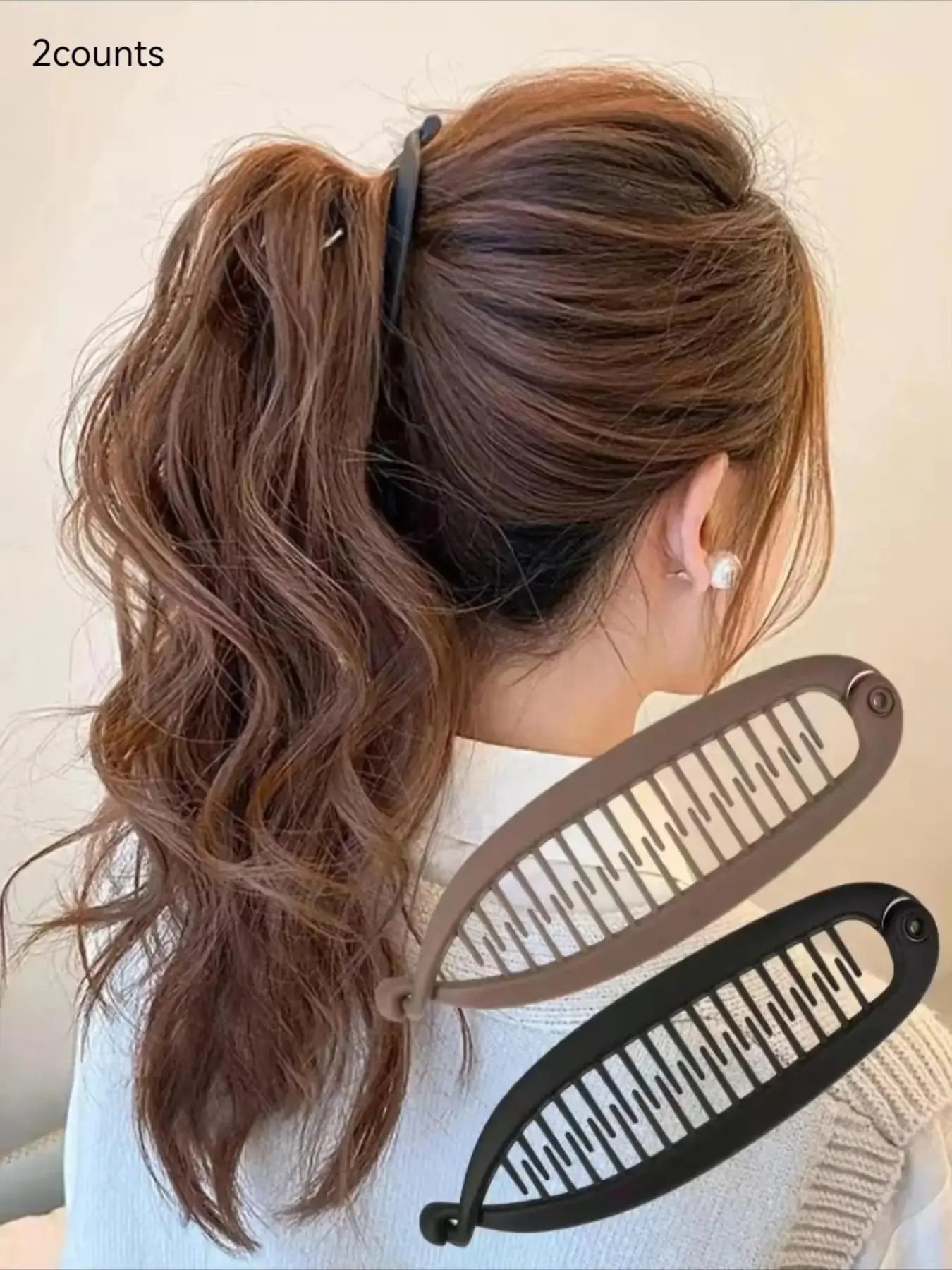 Fish Shaped Design Banana Hair Clip, Fun Hair Clips, ABS Material, Easily Usable, Simple Casual Hair Accessories for Women & Girls, Minimalist Headwear Suitable for Thick Hair, Long Hair
