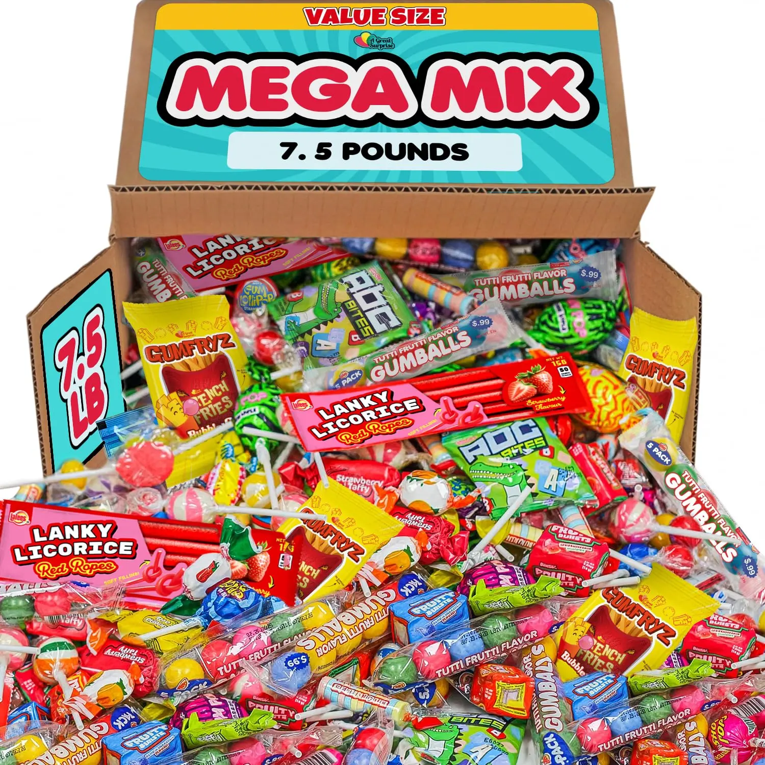 Bulk Candy Assortment - 7.5 Pounds - Candy Variety Pack - Candies Individually Wrapped