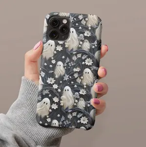 Halloween Ghost Phone Case, Clay Cover Phone Case, Personalized iPhone 14 13 12 11 Pro Max Samsung Galaxy S22 S23 protector dei girly phonecases summer phonecase