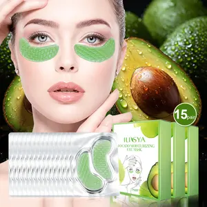 ILISYA Avocado Collagen eye mask 5 pieces/box, a total of 3 boxes, rich in aloe vera, avocado oil, shea butter extract, firm and nourish dry skin, deep moisturizing and moisturizing, suitable for men and women summerwins