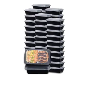 [New Deal] Meal Prep Containers, 50 Pack Extra-thick Food Storage Containers with Lids, Disposable & Reusable Plastic Bento Lunch Box, BPA Free, Stackable