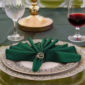 Green Cloth Napkins Washable 210GSM Heavy-Duty Solid Table Napkins Cloth Bulk, Reusable Napkins with Hemmed Edges for Dinner, Holiday, Wedding, Party & Everyday Use