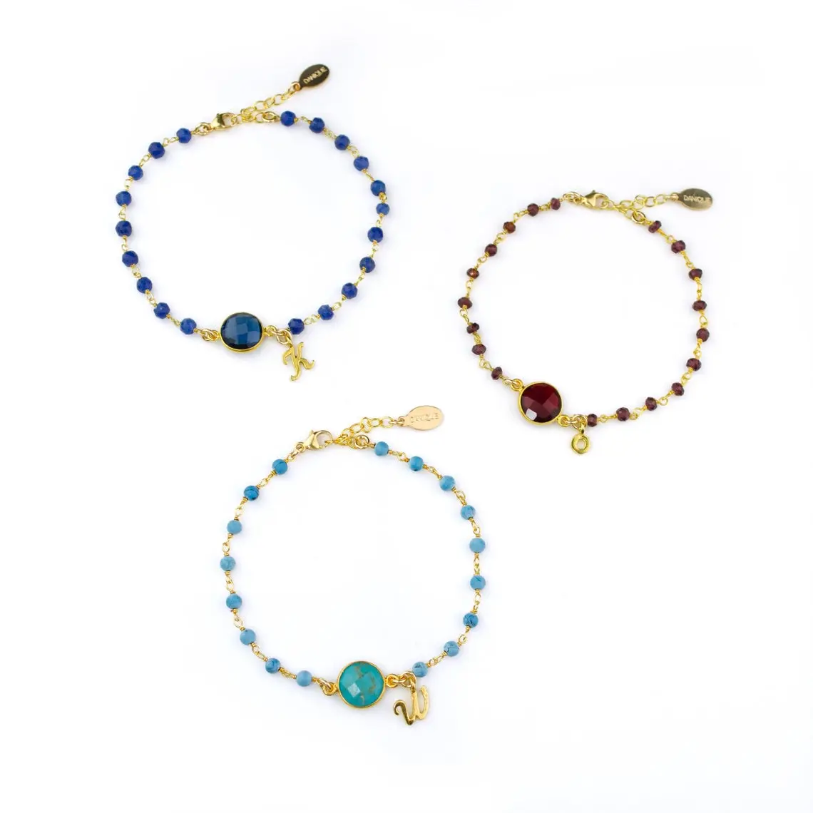 Personalized Birthstone and Initial Wire Wrapped Bracelet