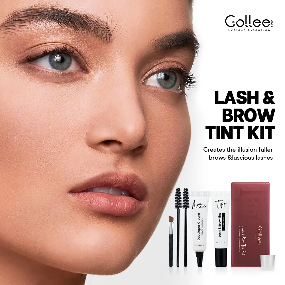 Lash Tint Kit Black Eyelash & Eyebrow Dye Set for Lashes and Brows Eyelash Tint Set with Long Lasting for Home Use Gentle Cosmetic Makeup