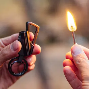 (Fuel Not included) 3-in-1 Multifunctional Fire Starter Keychain Bottle Opener,Outdoor Must-have,Refillable Portable Lighter ,for Hiking,Camping,Daily Use