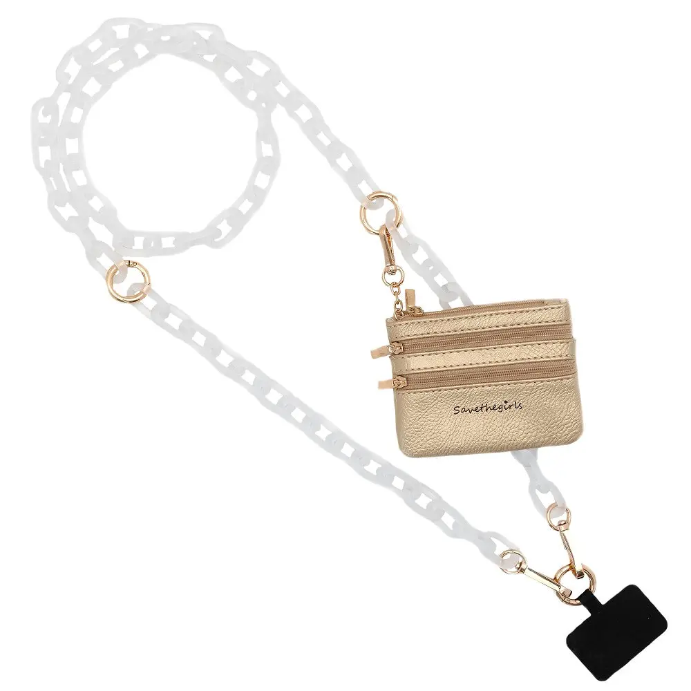 Clip & Go Ice Chain with Pouch - Adjustable, Detachable, Smartphone & Cellphone Accessory