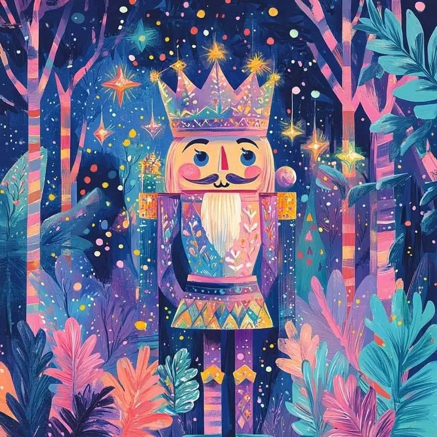 1pcs 5D DIY diamond painting kit, 5D diamond art set, DIY decoration, nutcracker diamond painting kit full round drill DIY, mosaic, diamond art, DIY art home decoration, suitable for Halloween and Christmas.