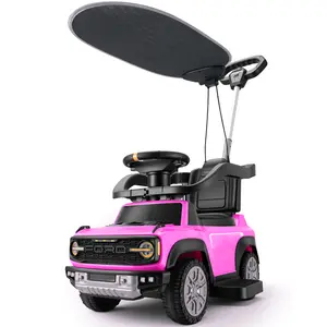 First Ride On Licensed Ford Bronco Raptor Baby Push Car for Toddlers 1-3 with Canopy, 3-in-1 Toddler Push Car w/Adjustable Handle, Rails, Horn and Music, Outdoor Stroller, Toddler Ride on Toy