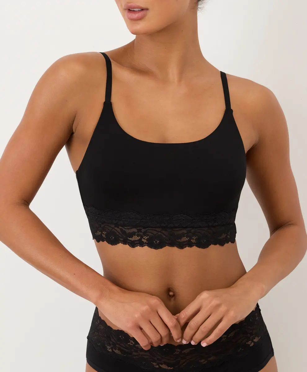 Women's Organic Lace Modern Scoop Bralette Women's Organic Lace Modern Scoop Bralette