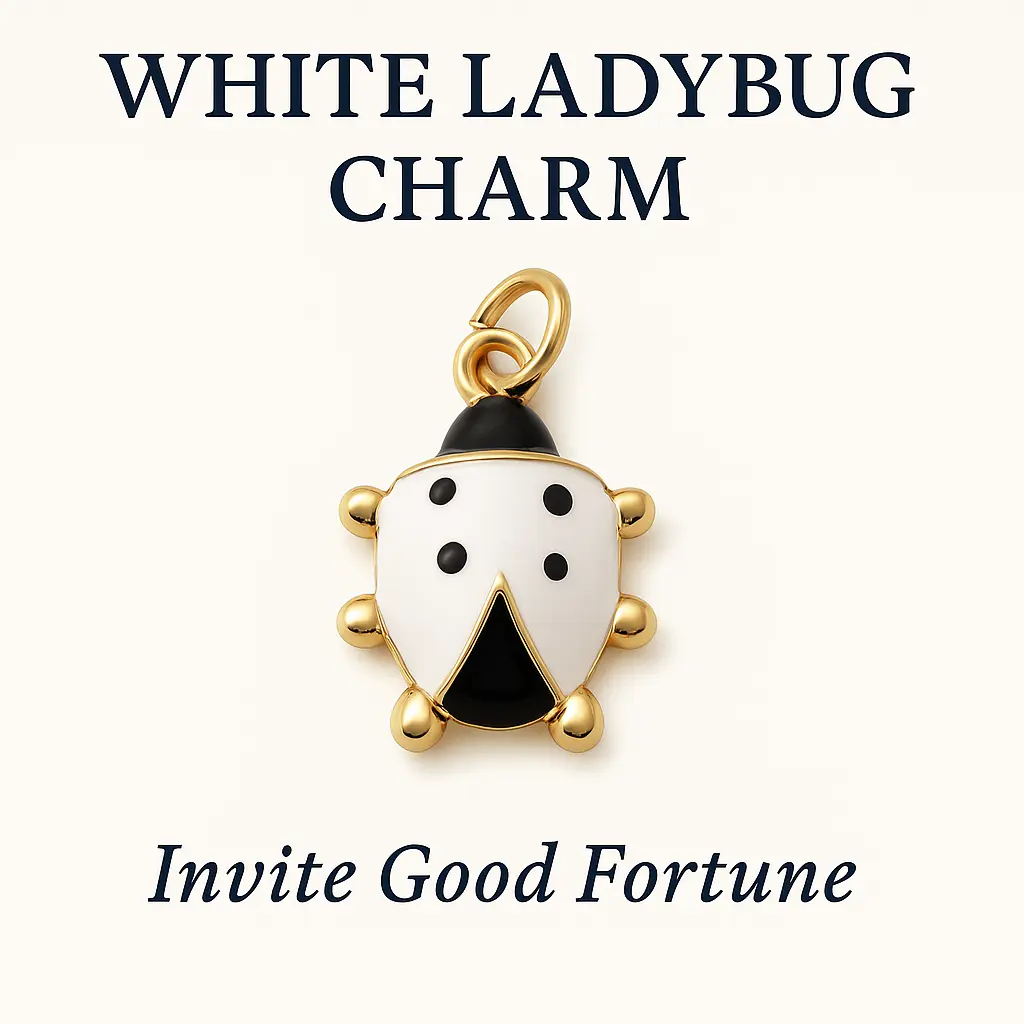 White Ladybug Charm - Invite Good Fortune