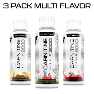 Cutler 3 Pack Nutrition Multi Flavor Carnitine Liquid 3000 Energy Sport Beverage Drink Variety Pack US Edition