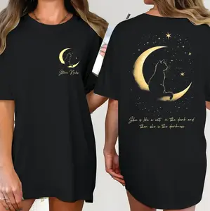 She Is Like A Cat In The Dark T-Shirt, Stevie Nicks Inspired Tee, Fleetwood Mac Lyric Shirt, Retro Witchy Vibes Shirt, Casual, Retro 70s Classic Rock Apparel