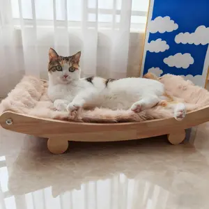 Cat Scratching Post Bed, Non-Shedding Cat Lounger, Integrated Cat Claw Board, Durable Scratch Protection, Warm Fleece Cat Toy, Cozy Cat Nest, Scratcher Board