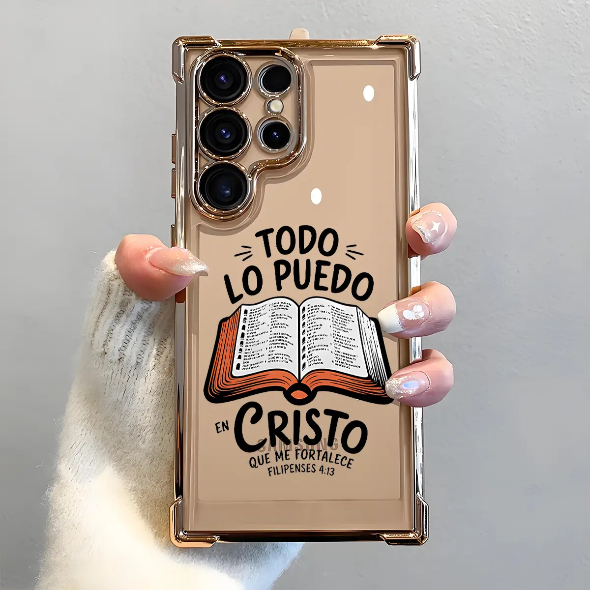 Bible Verse Aesthetic Christian Phone Case, Electroplated Cover with Airbag Shockproof Slim Soft TPU Cover for Samsung S25 S24 S23 S22 Ultra S25Edge S24FE Plus S25+, Smartphone, Handheld, Cellphone