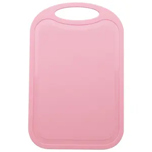Pink Plastic Chopping Board - Durable Kitchen Chopping Board, Non-Slip, Anti-Overflow, with Hang Hole for Meat and Vegetable Preparation, Durable Chopping Board