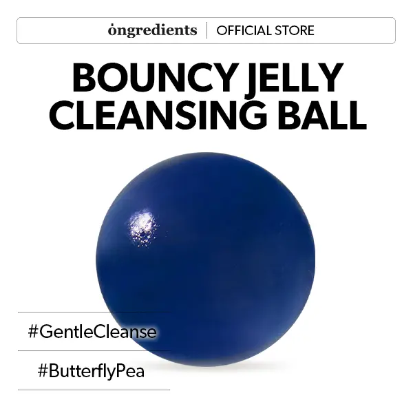 [Ongredients Official Shop] Butterfly Pea Cleansing Ball 110g / 3.88 oz, Gentle Daily Hydrating Barrier Face Cleanser with Butterfly Pea, Refining, Jelly Ball Cleanser for All Skin Types, pH-balanced, Korean Skincare