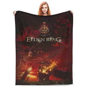 Elden Ring Blanket Soft Cozy Fleece Plush Throw Blanket All Season Ultra Warm Lightweight Cartoon Blanket Gifts for Girls Boys Women Men