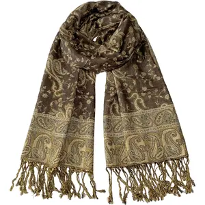 Pashmina Scarf for Women Shawls and Wraps Reversible Paisley   Soft Silky Rave Scarves Men