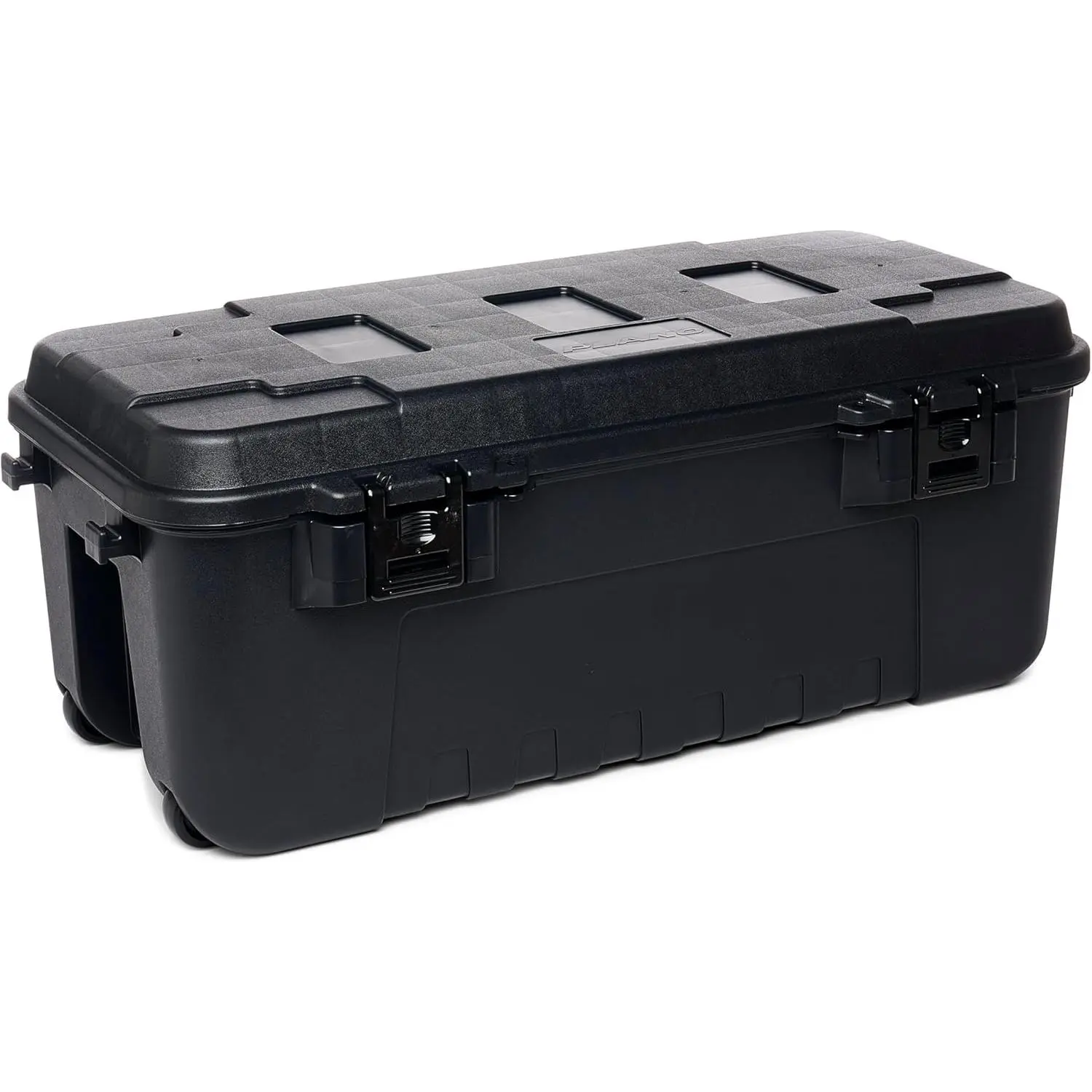 Sportsman Trunk with Wheels, Black, 108-Quart, Lockable Storage Box, Rolling Sportsman Trunk, Hunting Gear and Ammunition Bin, Heavy-Duty Containers for Camping, Large