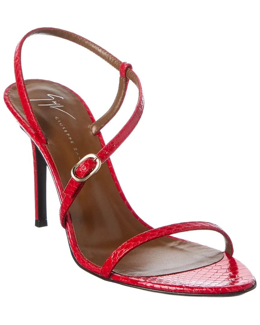 Giuseppe Zanotti Clandestino 90 Snake-Embossed Leather Sandal
