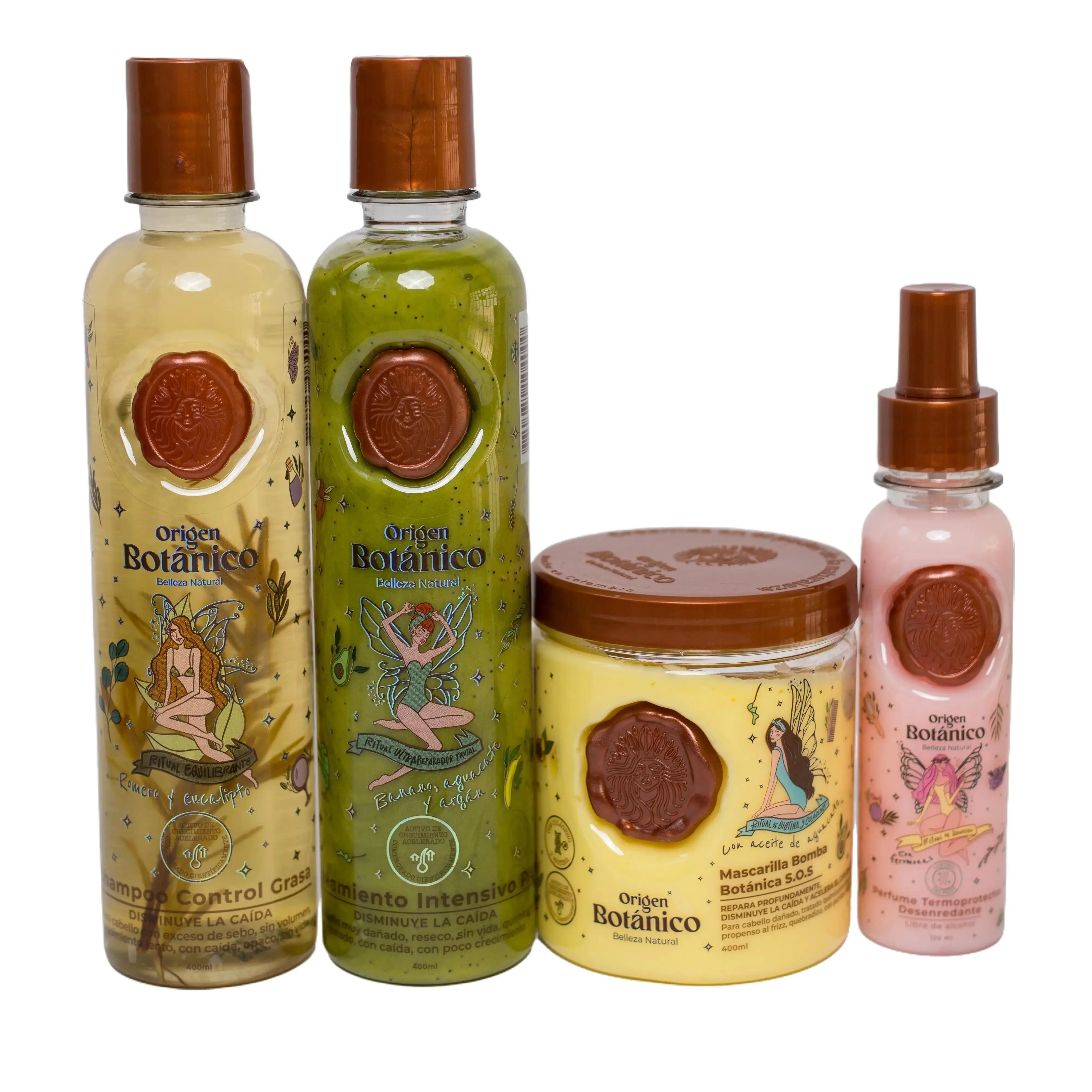 Origén Botánico Shampoo Rosemary + Treatment Avocado Plex + Hair Mask SOS & Heat Protector Set for Hair Care