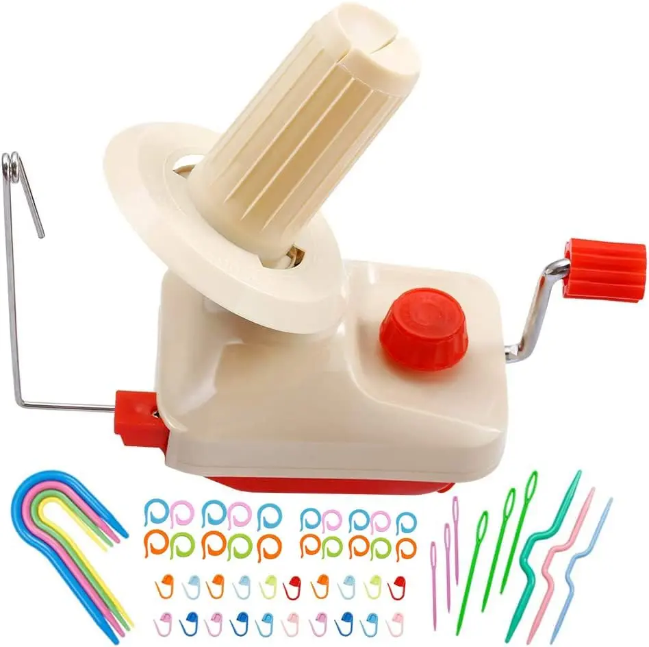 Yarn Ball Winder, Yarn Cake Winder for Crocheting, Hand Operated  Roller for Crocheting, Stitch Markers Kit, Crochet Wheel for Knitting