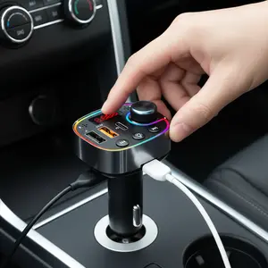 CarGadgets Bluetooth FM Transmitter - PD Fast Charging Car Charger with RGB LED Display, HiFi Bass MP3 Player, Hands-Free Calling & USB Support