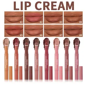 1Pcs matte powder blusher lipstick rotary pen Lip Contour Stain lip and cheek dual-use multi-functional liquid powder blusher stick women cosmetics holiday gift