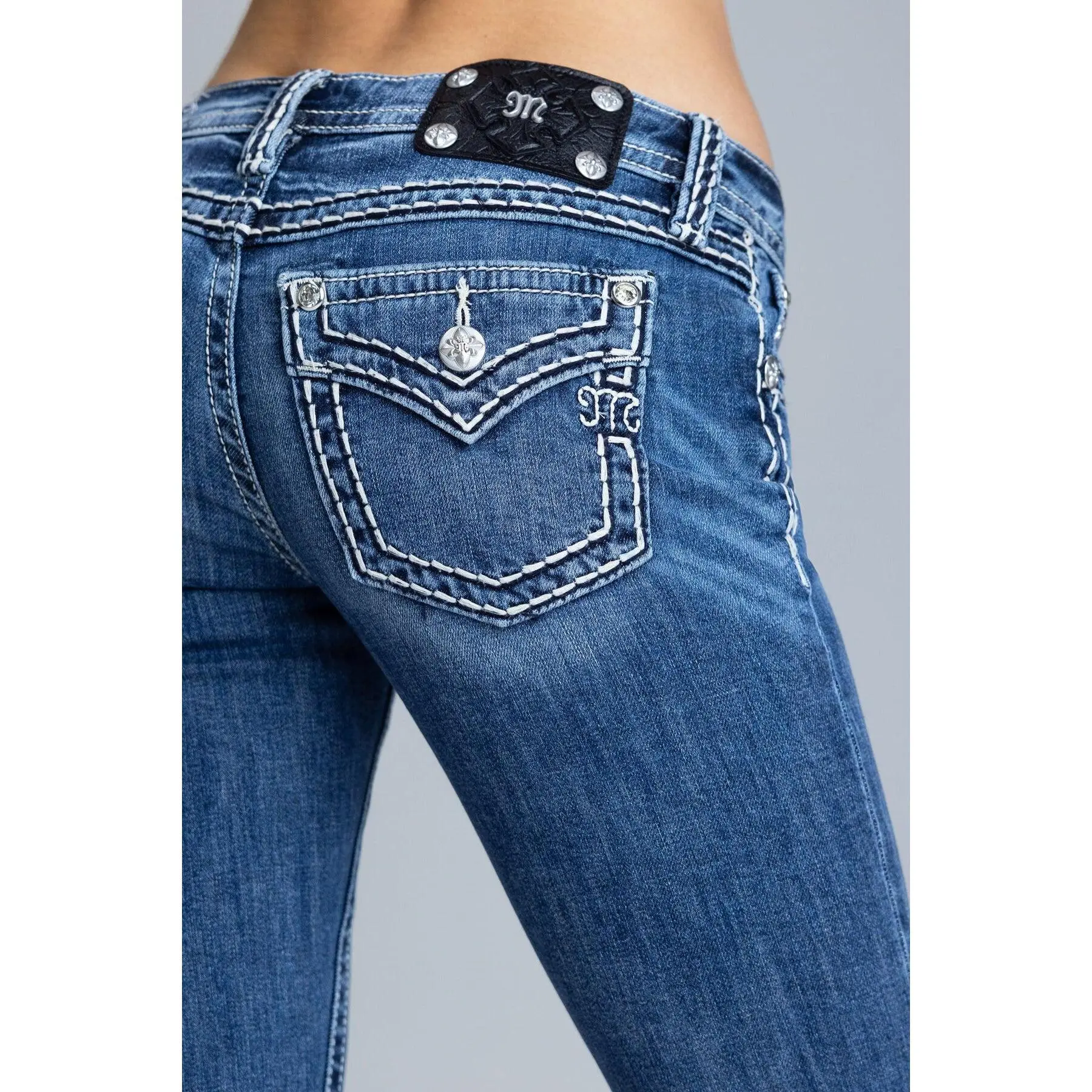 Cleo Stitched Low Rise Bootcut Jeans