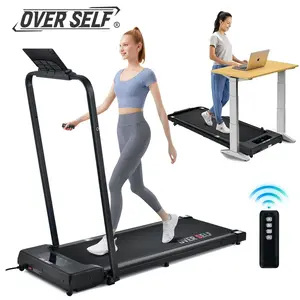 OVER SELF Treadmill, Walking Mat with Handles for Home and Office quiet design , 2.5 HP Portable Walking Jogging Treadmill with Remote Control Home Gym Fitness