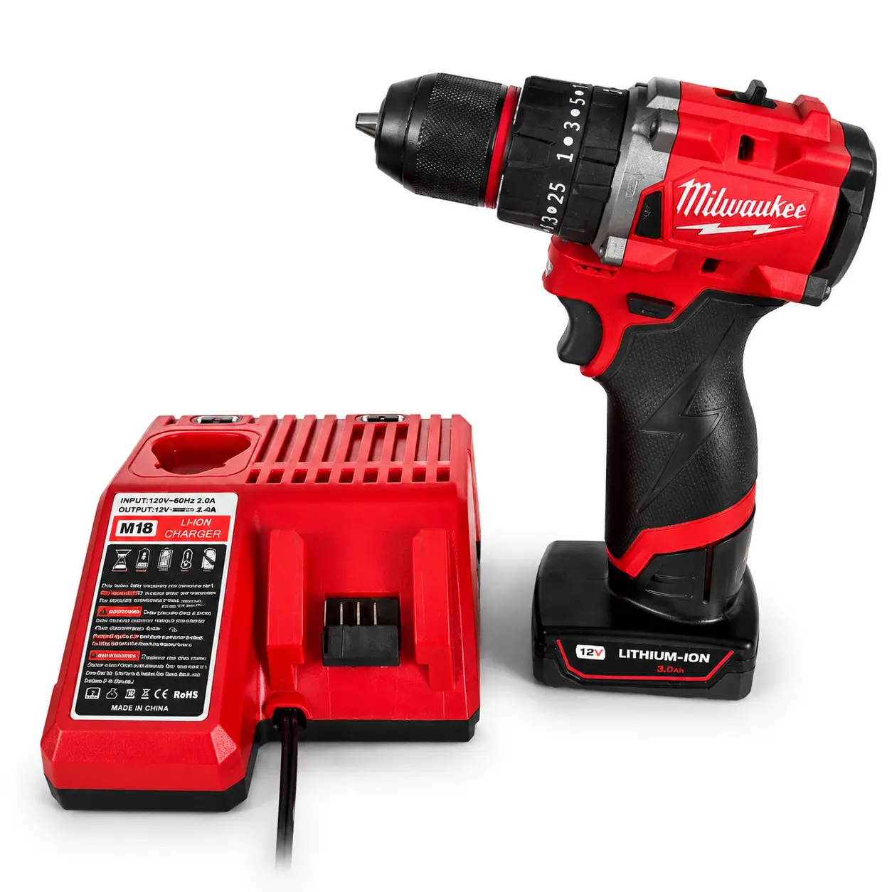 Milwaukee M12 12V Subcompact Drill/Driver Kit – 300 in-lbs Torque, Brushless Motor,  8.0Ah Battery + Charger Included! Perfect for tight spaces & overhead drilling impact  resistant rig hammer Cordless tools