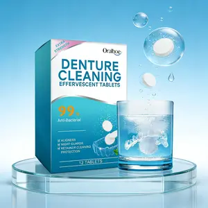 Oralhoe Denture Cleaning Tablets, Denture Maintenance, Gentle Cleansing for Denture Stains and Aligners, Fresh Clean Daily Portable Tablets, Oral Care Essentials, Denture Hygiene