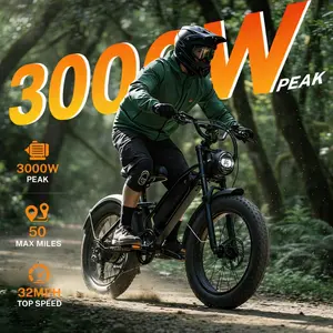 Yoloway YR20 3000W Peak Electric Dirt Bike for Adults, Up to 32 MPH, 48V 20Ah Removable Battery, 20" Fat Tire Full Suspension All-Terrain eBike for Riders 5'5"–6'5" with bike Adjustable Speed Pedal Disc Brake Set (New Version)