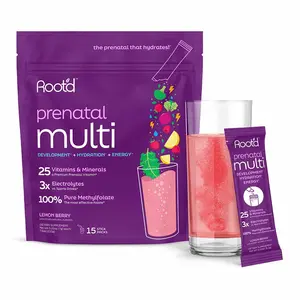 Root'd Prenatal Multivitamin Powder - 25 Vitamins & Minerals with 3x Electrolytes, Folate, Iron, D3 for Mom & Baby, 7 Superfood & Probiotics, Sugar-Free Vitamins & Hydration