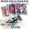 Silicone Beads Kit, 82pcs/box Beads Making Kit, Bead Assortment, Handmade Beading Material, DIY Jewelry Making Supplies for Bracelet Necklace Earrings Pendant Making, DIY Crafts, Handmade Gifts, Beads Set, DIY Beading Accessories