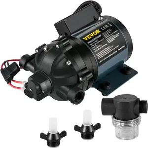 VEVOR Washdown Pump,  12V DC, 7 GPM 60 PSI, Max. 10 FT Lift Self Priming Water Pump, with EPDM Valve, Universal Salt Water Strainer & Female/Male Thread, for RV, Marine Deck, Yacht