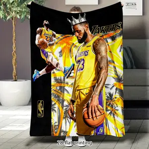 LeBron James Lakers basketball-themed flannel blanket, super soft sofa blanket, large size, suitable for sofas, beds, travel, birthday and Valentine's Day themed gifts.
