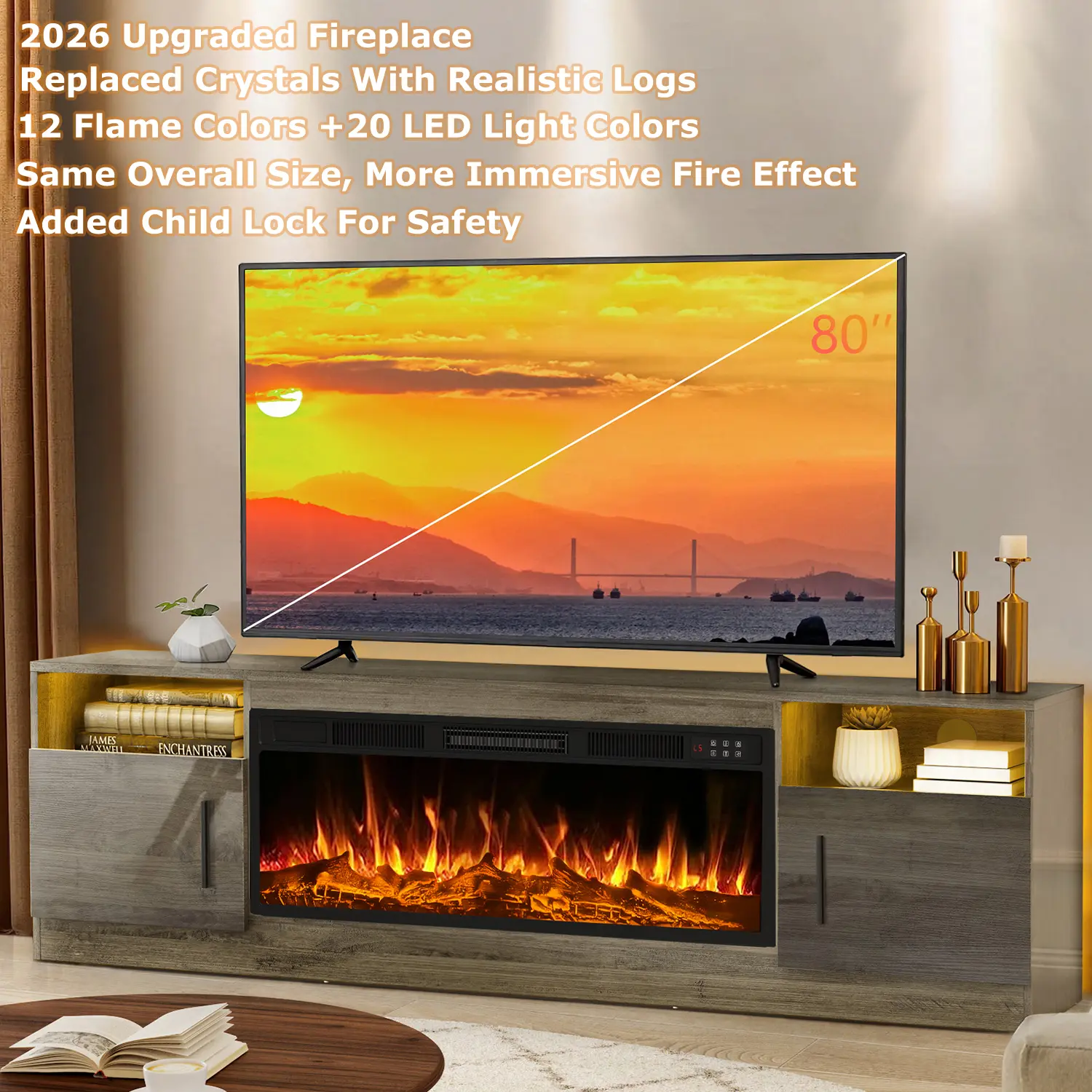 Upgraded – Realistic Logs 70in-Grey