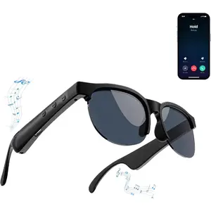 Smart Sunglasses & Bluetooth Glasses  for Men and Women with Hands-Free Calls, Music Playback, and Voice Assistant, Ideal for Work, Sports, Daily Life (Black)