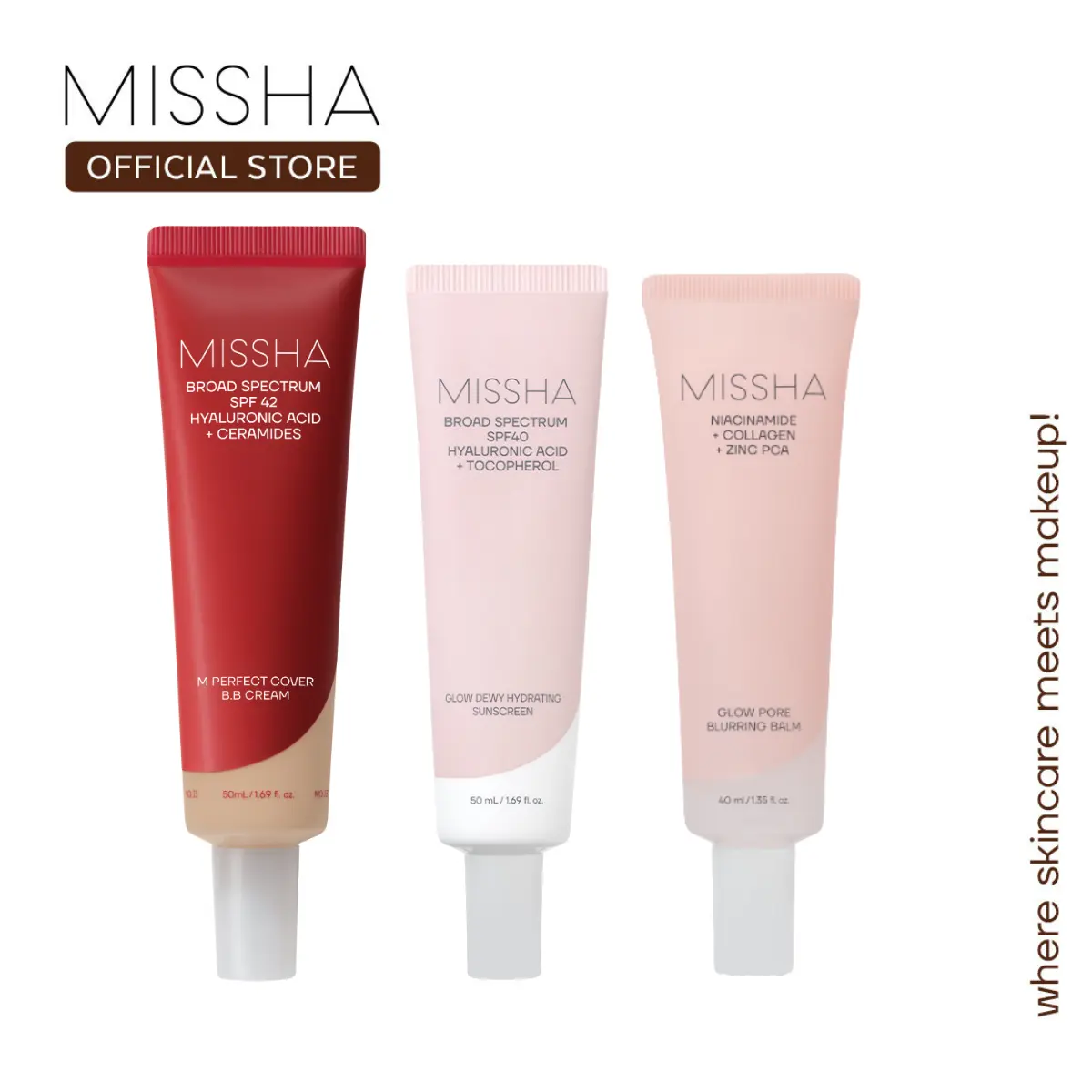 [MISSHA Official] Tiktok's Best BB Cream + Pore Blurring Balm + Hydrating Sunscreen Trio