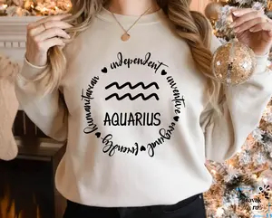 Aquarius T-Shirt, Zodiac Aquarius, Astrology Shirt, Zodiac Sign, Horoscope Tee, Group of Stars, Sky Signs Tee, Birthday Shirt, Handmade Sweatshirt